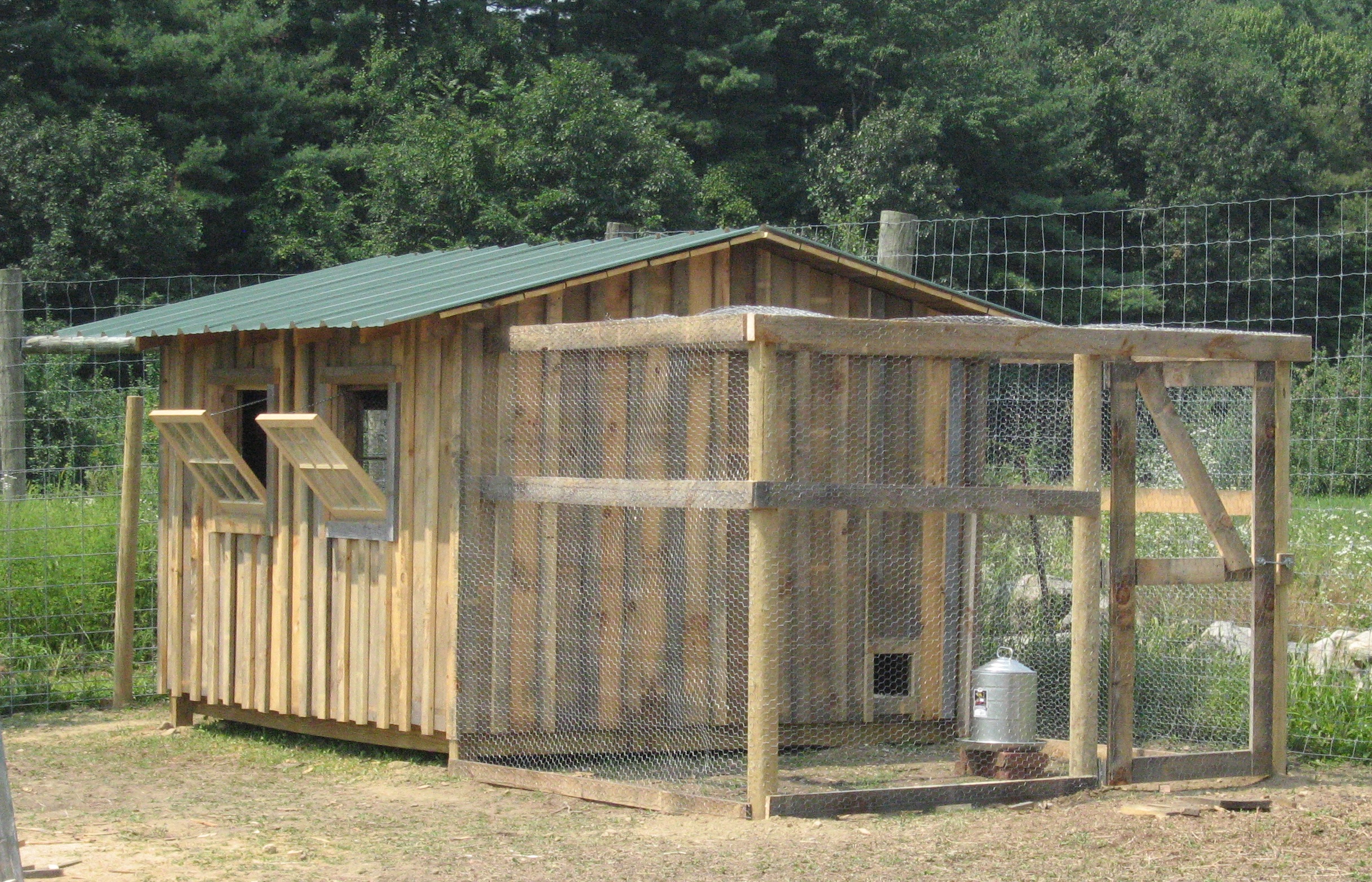 This coop was built at a local apple orchard. Inside there’s an area 